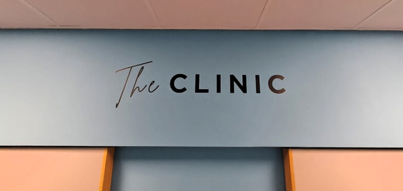 Interior wall lettering
